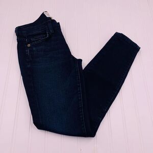 Current Elliot Jeans Womans 24/0 Blue The Stilletto Dark Wash Mid Rise Skinny